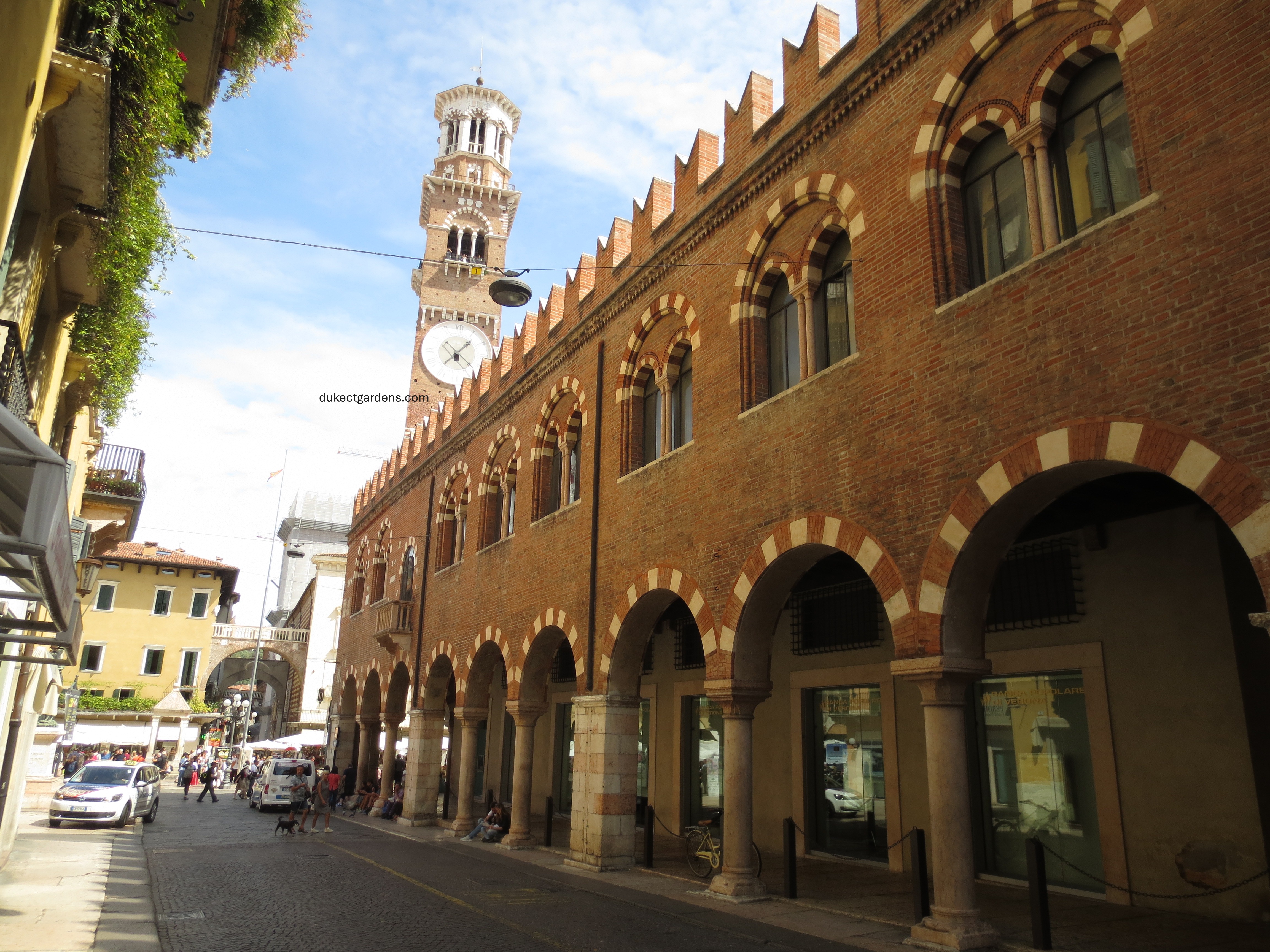 Around Piazza delle Erbe in Verona, Italy